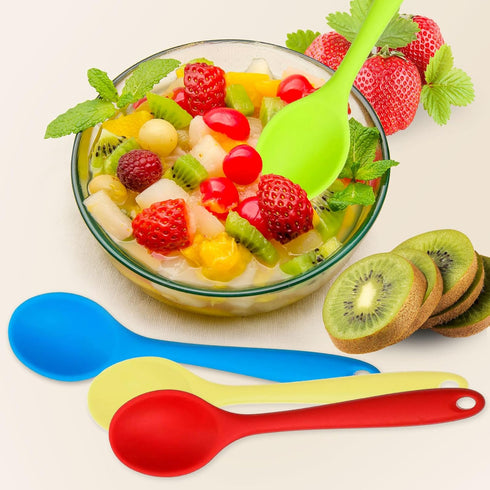 4 Pcs Mixing Spoons for Cooking, 8" Small Silicone Spoons Nonstick Heat Resistant Kitchen Spoon Silicone Serving Spoon Stirring Spoon for Kitchen ...
