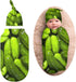 3D Funny Realistic Food Green Pickles Cucumbers Newborn Baby Swaddle Blanket with Beanie Hat Baby Receiving Blanket Soft Baby Sleep Sack Baby Wrap...
