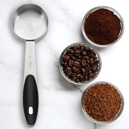 1/8 Cup(2 Tbsp/30 ml/30 cc/1 oz) Measuring Cup, Small Measuring Cup Measuring Scoop,Stainless Steel Coffee Measuring Scoop,Single Metal Coffee Sco...