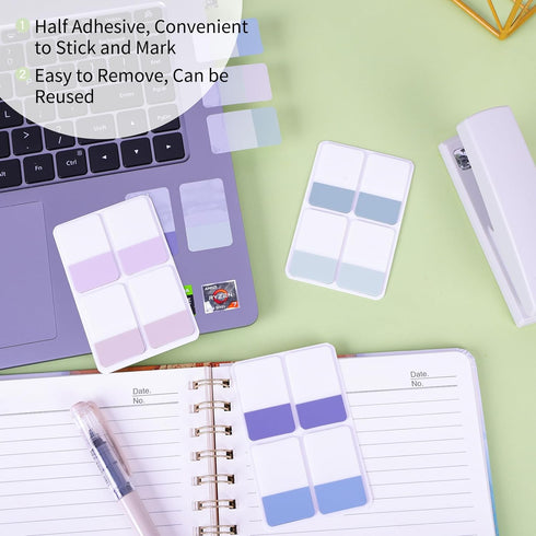 EOOUT 480 Pieces Sticky Tabs, Writable and Repositionable Filing Tabs Flags for Documents Notebooks Classification Aesthetic Office School Supplie...