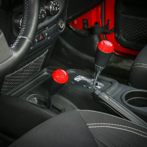 RT-TCZ for Wrangler JK Gear Shift Knob Trim Cover for Jeep Wrangler JK JKU 2011-2017 Red Interior Accessories 2pcs...