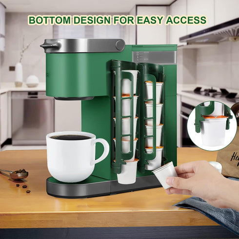 STORAGENIE Coffee Pod Holder for Keurig, Wall Mount Side Mount K Cup Storage, Perfect for Small Counters (2 Pack/for 10 Pods, EverGreen)...