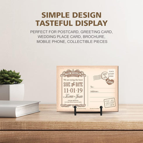 Plate Holder Easel Display Stand - 3 inch Metal Plate Stands for Display - Tabletop Picture Stand - Black Iron Easels for Display Pictures | Photo...