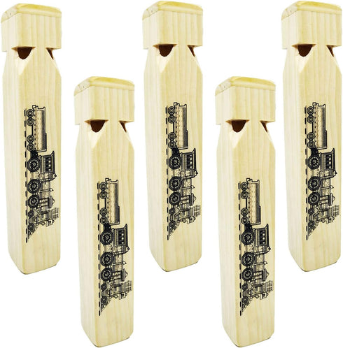 5 PCS-Wooden Train Whistle Musical Toy for Kids (4 Tone)...