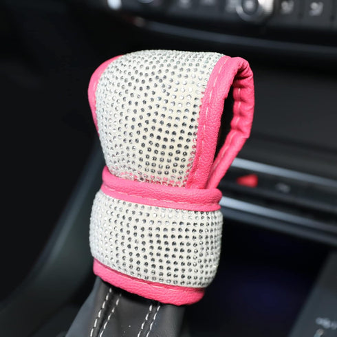Car Shift Gear Cover,Bling Bling Auto Gear Shift Knob Cover,Crystal Car Knob Gear Stick Protector,Auto Shift Gear Cover with Crystal Glitter Bling...