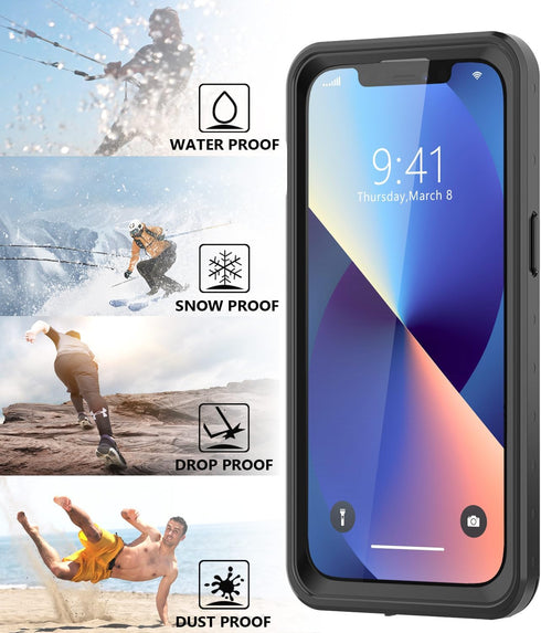 for iPhone 13 Pro Max Waterproof Case with Screen Protector Full Body Protector Shockproof Dustproof Dirtproof Heavy Duty IP68 Waterproof Case for...
