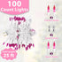 Pink Christmas Lights 25FT 100 Incandescent Bulbs, Pink Mini Lights with White Wire for Valentine's Day, Wedding, Garland, Thanksgiving, Party, Ho...