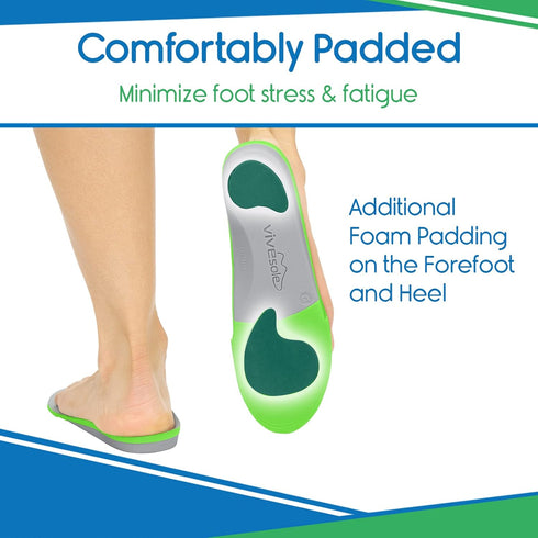 Orthotic Inserts for Plantar Fasciitis - Arch Support Insoles Shoe Inserts for Comfort and Relief from Flat Feet, High Arches, Back, Fascia, Foot ...