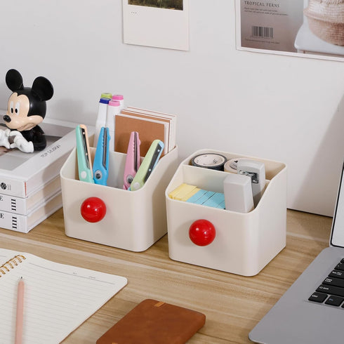 Magnetic Dry Erase Marker Holder, Beige Pencil Holder for Home Office Supplies, Whiteboard, Refrigerator, Locker Accessories, Plastic Wall Remote ...