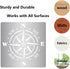 GORGECRAFT 6.3 Inch Metal Compass Rose Stencil Stainless Steel Painting Reusable Template Journal Tool for Painting, Wood Burning, Pyrography and ...