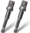 OIIKI 2 Pack 1/4 inch Square Socket Adapter Bit Set, Hex Impact Driver Power Bits, Extension Socket Adapter for Automotive DIY-1/4 Hex Shank...