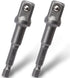 OIIKI 2 Pack 1/4 inch Square Socket Adapter Bit Set, Hex Impact Driver Power Bits, Extension Socket Adapter for Automotive DIY-1/4 Hex Shank...