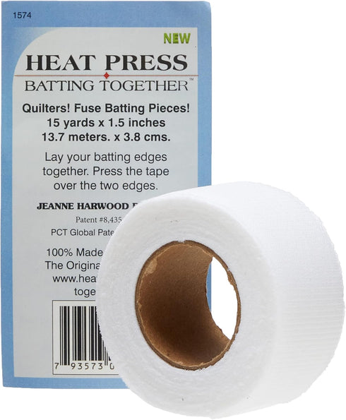 Deco Art Heat Press Batting Together Printing Presses, 1-1/2-Inch by 15-Yard, White...