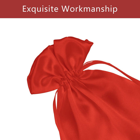 50 Pack 5X7 Red Satin Bags - Small Gift, Jewelry, Wedding Favor, Baby Shower, Party Favor Bags...
