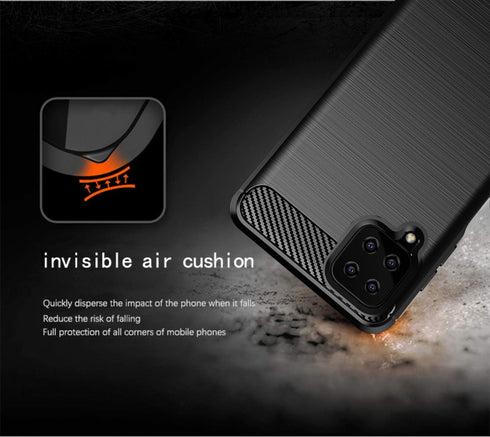 for Samsung Galaxy A12 case,with HD Screen Protector, Soft TPU Slim Fashion Non-Slip Protective Phone Case Cover for Samsung Galaxy A12 (Black Bru...