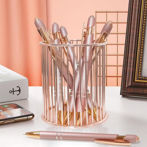 Stylus Pens for Touch Screens, 6 Pack Rose Gold Inspirational Pens, 1.0mm Medium Point BallPoint Pens, Cute Pens Nurse Gifts Office Supplies for W...