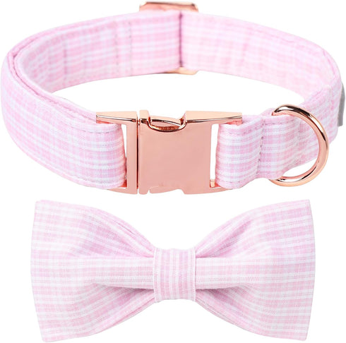 Lionet Paws Dog Collar, Pink Stripe Pattern Pet Collar Durable Cute Dog Collars Male or Female Pet Gift Adjustable Dog Collar for Medium Dogs...