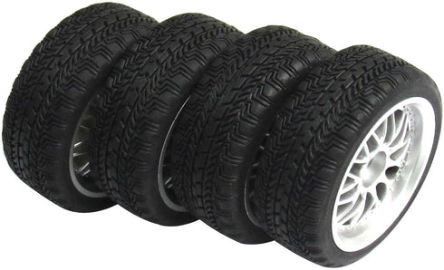 12mm Hub Wheel Rims Rubber Tires for RC 1/10 on-Road Touring Racing Car A for RC 1: 10 on-Road Racing car, Drift, Touring car (4pcs)...