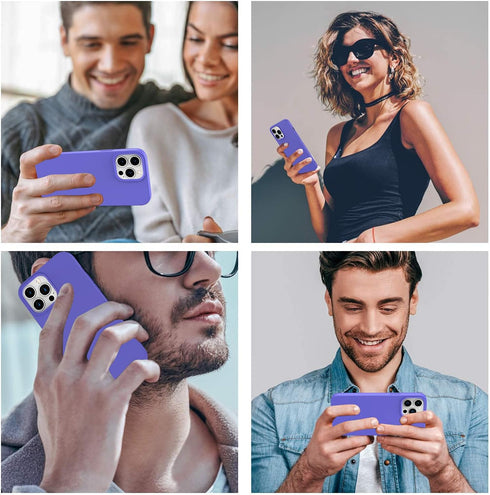 Designed for iPhone 14 Pro Max Case, Silicone Ultra Slim Shockproof Phone Case with Soft Anti-Scratch Microfiber Lining, [Enhanced Camera Protecti...