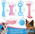 6 Pack Puppy Chew Toys for Teething, Interactive Pink Blue Small Dog Enrichment Toys for Small Medium Dogs Soft Rubber Puppy Teething Toys Dog Toy...