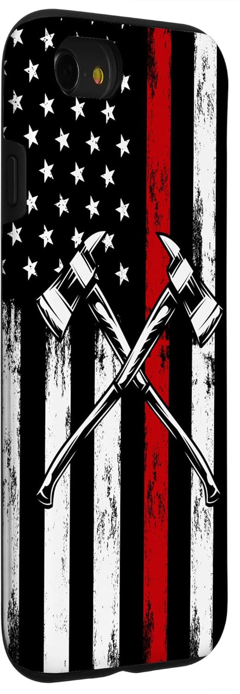 iPhone SE (2020) / 7 / 8 US Flag Firefighter Gifts American Fireman USA Fire Fighter Case...