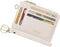 Wikavanli Women Slim Rfid Blocking Credit Card Case Holder Wristlet Zip ID Case Wallet Small Compact Leather Wallet Coin Purse with Keychain (Beig...