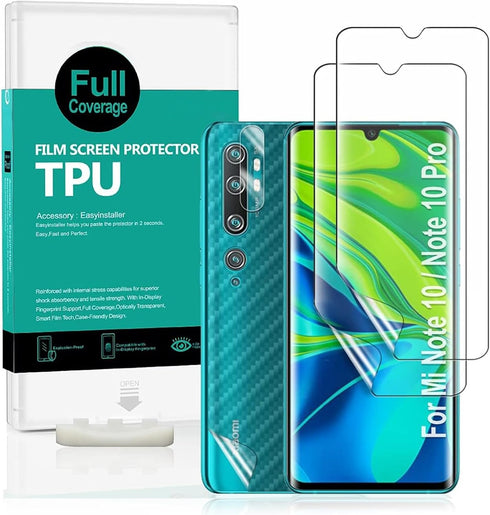 Ibywind For Mi Note 10/Note 10 Pro/CC9 Pro (2 Pcs) Screen Protector,Flexible TPU Film,With 1Pc Camera Lens Protector,1Pc Back Film,Bubble Free[Eas...
