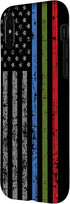 iPhone X/XS Police Military and Fire Thin Blue Green Red Line Flag Case...