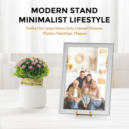 TR-LIFE 12 Inch Large Plate Stands/holder for Display - Metal Picture Frame Holder Stand + Small Easels for Platter, Book, Plaques, Photo, Tableto...