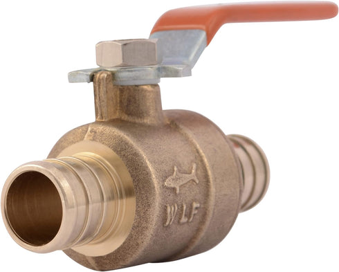 SharkBite 1/2 Inch Crimp Ball Valve with Drain, Brass Plumbing Fitting, PEX Pipe, PE-RT, 24612LFA...