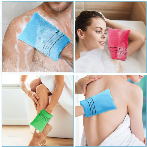 Prasacco 6 Pcs Korean Exfoliating Washcloth, Asian Exfoliating Mitt Bath Glove Washcloth Colorful Exfoliating Cloth Skincare Exfoliating Scrub Bat...