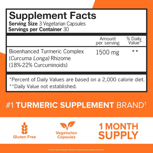 Qunol Turmeric Curcumin Capsules, 1500mg Extra Strength Supplement, Patented Hydro-Soluble Technology, Alternative to Turmeric Curcumin with Black...