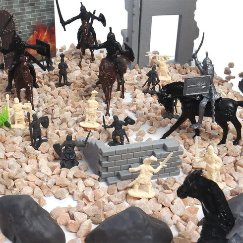 254pcs/set Medieval Castle Knights Action Figure Toy Army Playset with Toy Soldier, cavalry and arrow tower, Great for Girls and Boys(size:254PCS)...