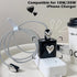 DIY Cable Protector Set Compatible for iPhone Charger, Electroplating Love Heart Design,Data Line USB Case Wire Cable Saver Phone Charger Protecti...