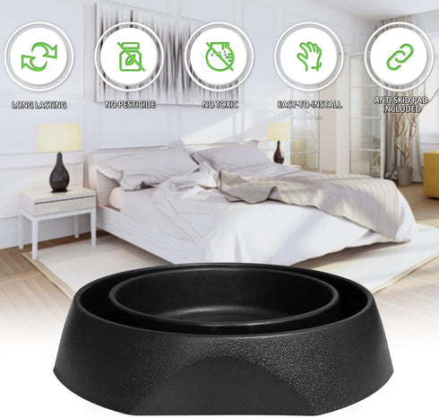 Bed Bug Interceptors with Anti Skid Pads | Bed Bug Trap | Bed Bug Traps and Detectors | Bed Bug Traps for Bed (Black-8 Pcs)...