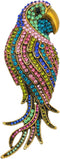 SELOVO Multicolor Crystal Animal Big Large Parrot Bird Brooch Pin Gold Tone...