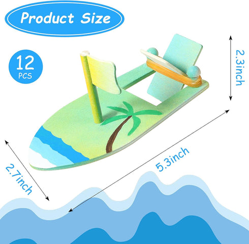 DIY Wooden Boat kits Wooden Sailboat Blank Craft Rubber Band Paddle Boat Paint and Decorate Summer Wooden Boat Model for Kids Handmade DIY School ...