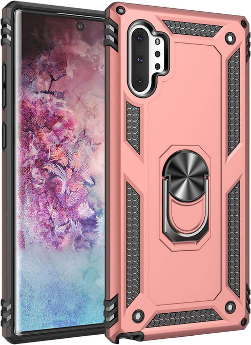 Military Grade Drop Impact for Samsung Galaxy Note 10 Plus Case 5G Metal Rotating Ring Kickstand Holder Magnetic Car Mount Armor Shockproof Case f...