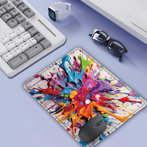 Colorful Splash Paint Design, Vibrant Color Mouse Pad Pretty Mouse Pad Small Mouse Pad for Laptop, 26x21cm...