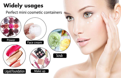 10 Gram Sample Containers with Lids, 10ML Sample Jars, 40 PCS Small Cosmetic Sample Containers for Makeup, Lotion, Eye Shadow, Liquids, Powder, Li...