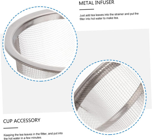 8pcs Tea Screen Tea Infuser Filter Teapot Strainer Replacement Metal Mesh Tea Strainer Tea Pot Strainer Stainless Steel Tea Kettle Metal Infuser S...