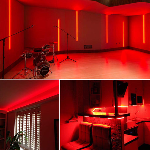 20ft 12V 360 LED Red Strip Light, Flexible Cuttable Non-Waterproof for Indoor Party Decoration, with Power Supply & Dimmer....