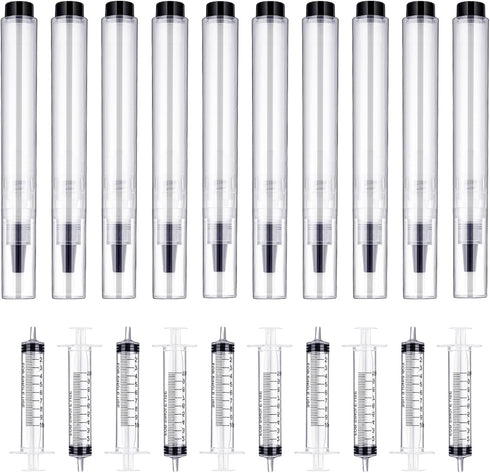 6ml Touch up Paint Pen Fillable Paint Brush Pens Clear Furniture Pen Press Wall Painting Supplies Cabinet Paint Kit for Wall Wood Repair (10)...