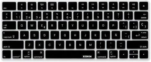 XSKN Spanish Language Ultra Thin Silicone Keyboard Skin Cover for A1644 Magic Keyboard 2015 Version US Layout (Black)...