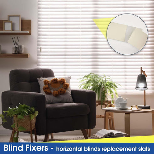 6 Pcs Aluminium Vertical Blind Repair Tabs 1 Inch Width Blue Horizontal Blinds Replacement Slats Self-Adhesive Blinds Replacement Fixers Vertical ...