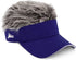 Flair Hair Sun Visor Cap with Fake Hair, Grey Hair with Royal Blue Adjustable Baseball Hat, Royal Blue...
