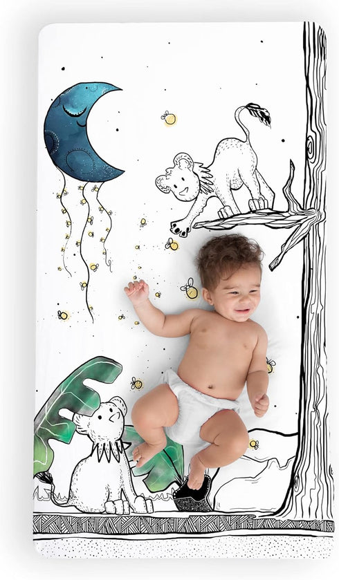 JumpOff Jo - Fitted Crib Sheet, Super Soft Breathable 100% Cotton Baby Crib Sheet for Standard Crib Mattresses and Toddler Beds, 28 in. x 52 in. -...