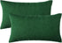 Woaboy Set of 2 Green Outdoor Throw Pillow Covers Decorative Farmhouse Linen Pillowcase Solid Waterproof Cushion Cases for Bedroom Living Room Sof...