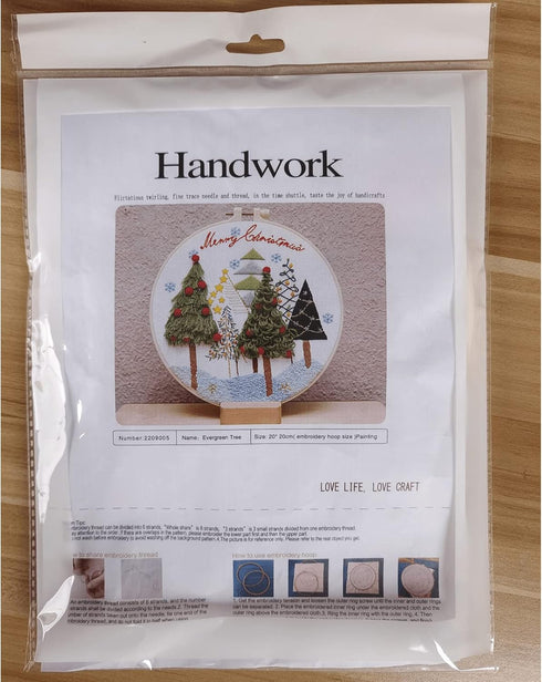 DIY Hand Embroidery Kit, Christmas 3D Novice Embroidery Kit for Beginners, DIY Material Package (Christmas Tree)...