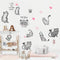 Cartoon Cats Wall Decals - MAIYU 9 Cute Kittens with Butterfly Heart Paw Print Wall Stickers for Kids Bedroom Living Room Nursery Home Decorations...